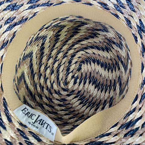 ERIC JAVITS One  Beige Blue Woven Hat - Picture 5 of 6
